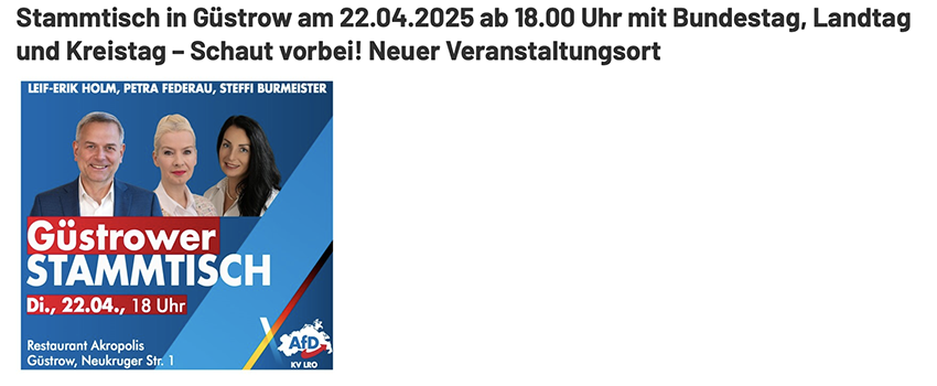 AfD Stammtisch Güstrow